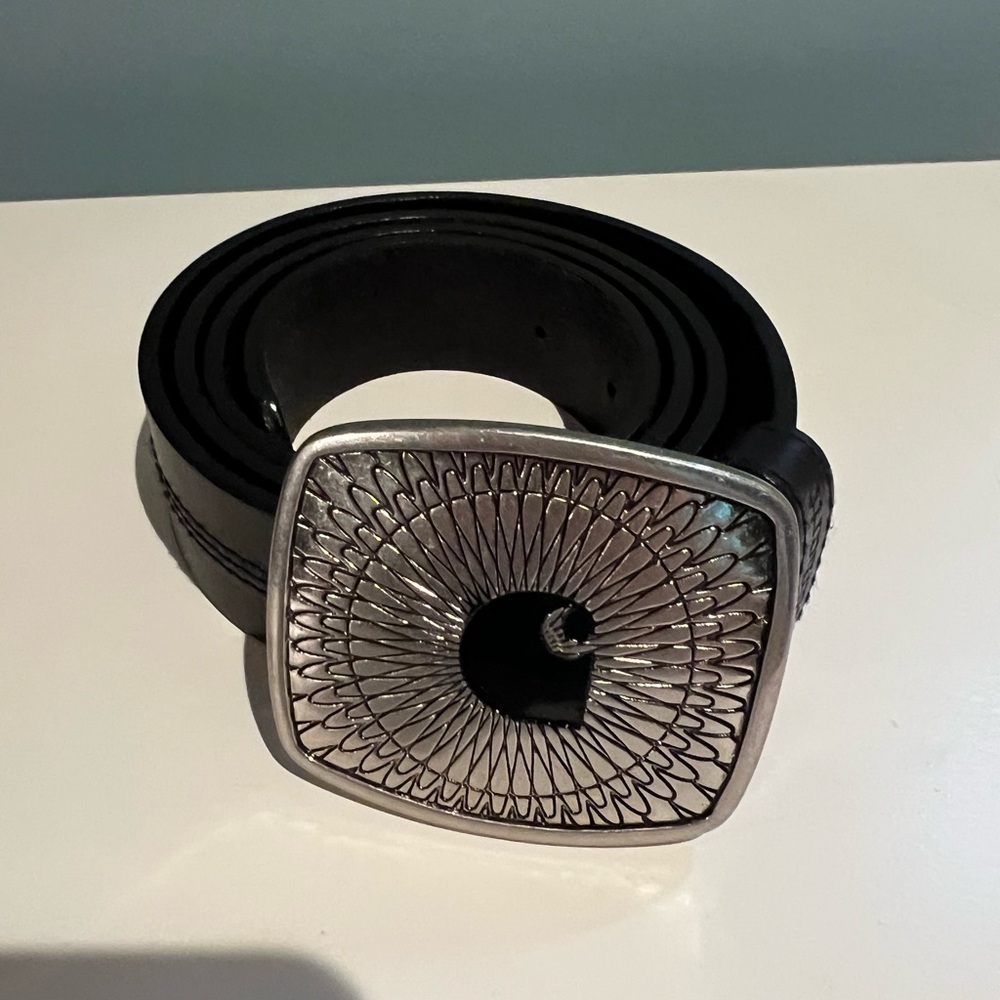 Stylish Carhartt Black Belt with Silver Buckle